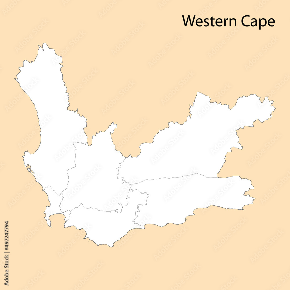 High Quality map of Western Cape is a region of South Africa