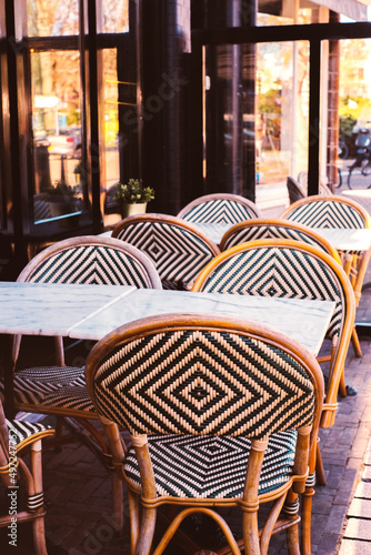 Terrace of beautiful street cafe