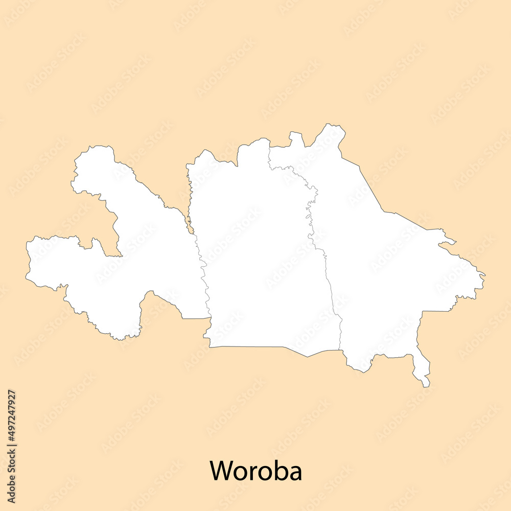 High Quality map of Woroba is a region of Ivory Coast High Quality map of Woroba is a region of Ivory Coast