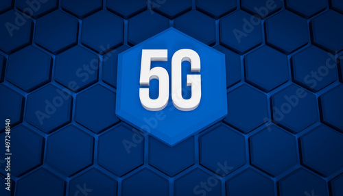 5G Cellular Network Concept Background 3D illustration