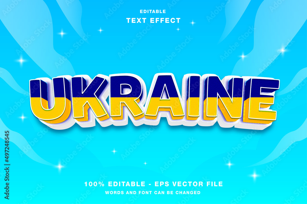 Obraz premium Ukraine 3D Editable Text Effect Style