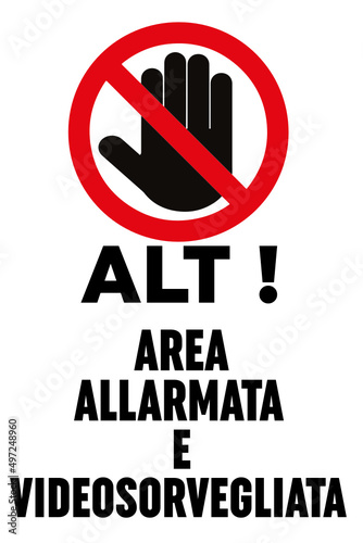 Alt, Area Allarmata e Videosorvegliata 40x60 cm
