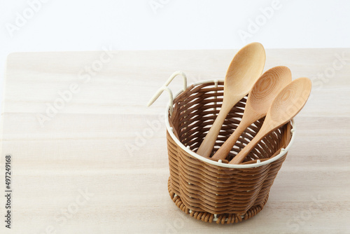 eating, bamboo, smooth, clean, culinary, brown, single, cutout, national, compostable, above, kitchen utensil, overhead, top view, tableware, white background, object, spoon, wooden, isolated, wooden 