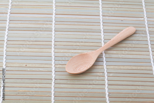 eating, bamboo, smooth, clean, culinary, brown, single, cutout, national, compostable, above, kitchen utensil, overhead, top view, tableware, white background, object, spoon, wooden, isolated, wooden 