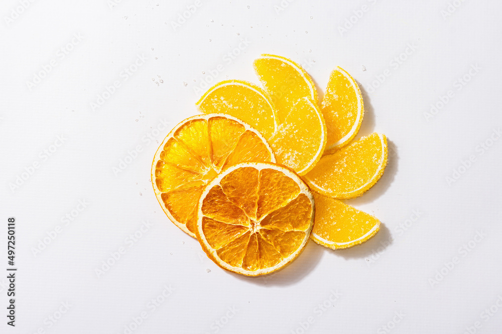Lemon marmalade. Jelly candies in the form of slices. Lemon marmalade. Jelly candies in the form of slices.