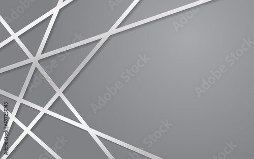 Abstract luxury background with golden silver line , Realistic paper cut style 3d. vector illustration.