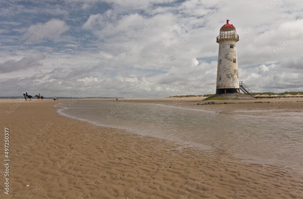 point  of ayr lighthouse on Talacre beach north wales