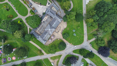 Aerial top view of Knowsley National Park, United Kingdom photo