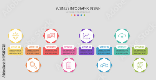 Colourful inforgraph with business icons. Vector