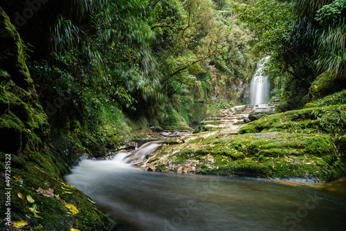 Beautiful view of Kaiate Falls in New Zealand photo