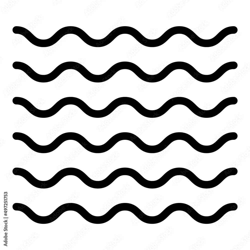 Sea Wave Flat Icon Isolated On White Background
