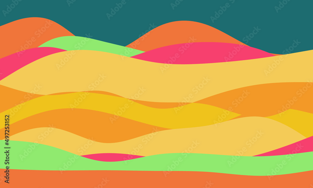 Abstract background with layered wave and geometric pattern