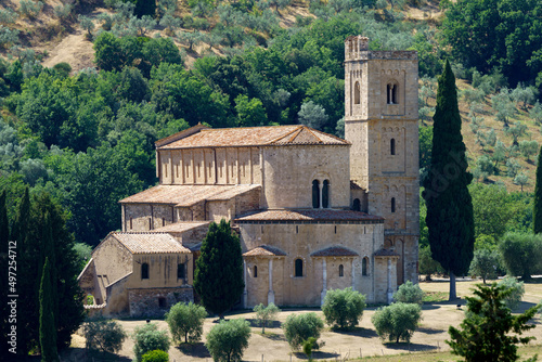 Medieval church of Sant Antimo  Tuscany  Italy