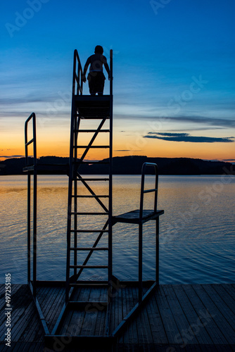 Diving board in Swedish Lake photo