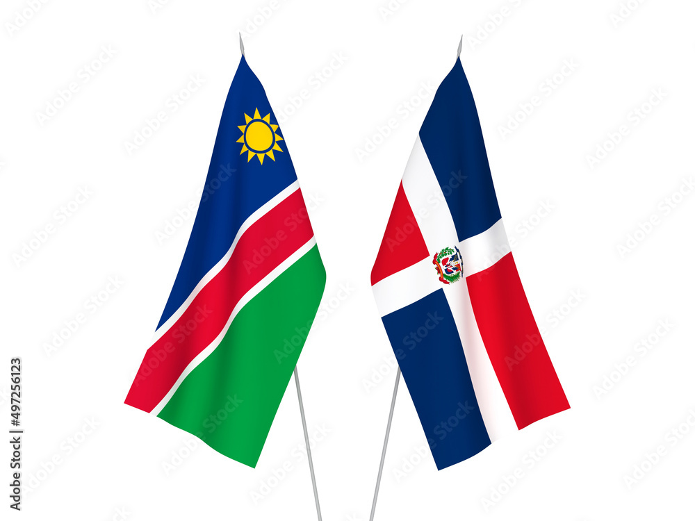 Dominican Republic and Republic of Namibia flags