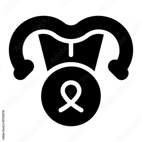 uterus glyph icon