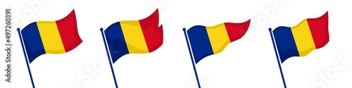 Waving Glorious Romania Flag Set