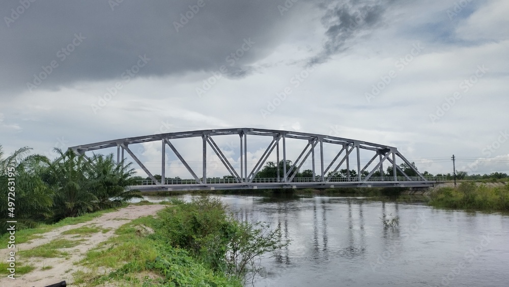 Railway bridge over the river
