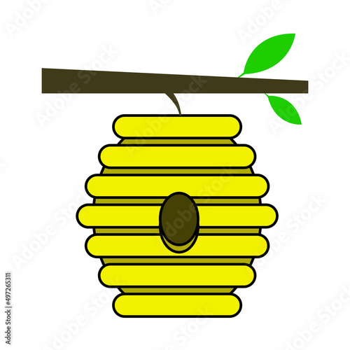 Bee hive icon cartoon style