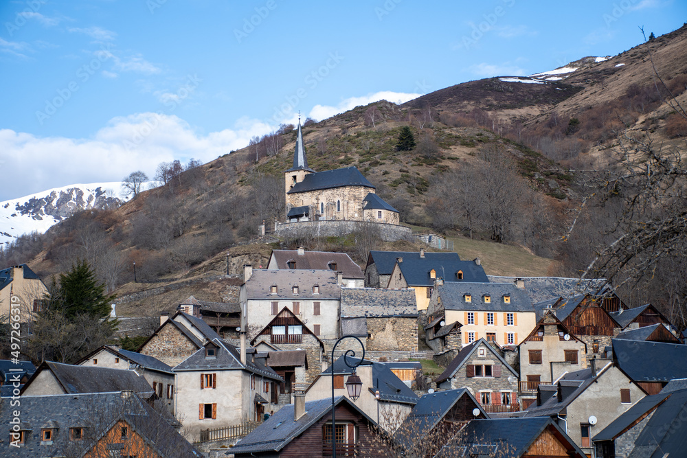 View of the village of Cirès, France