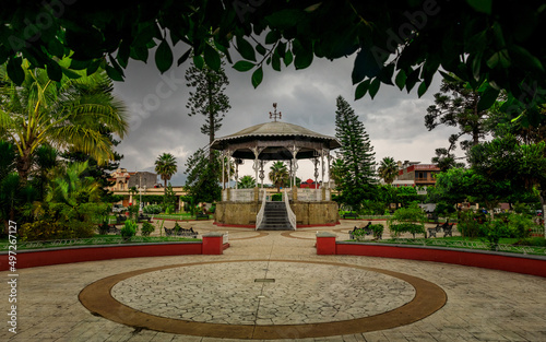 Beautiful view of the Kiosko from the Central park of Tuxpan, Jalisco, Mexico photo