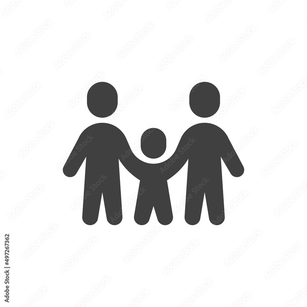 Family holding hands vector icon