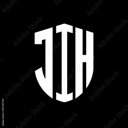 JIH letter logo design with polygon shape. JIH polygon and cube shape logo  design. JIH hexagon vector logo template white and black colors. JIH  monogram, business and real estate logo. 9129209 Vector