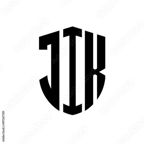 JIK letter logo design. JIK modern letter logo with black background. JIK creative  letter logo. simple and modern letter logo. vector logo modern alphabet font overlap style. Initial letters JIK  photo