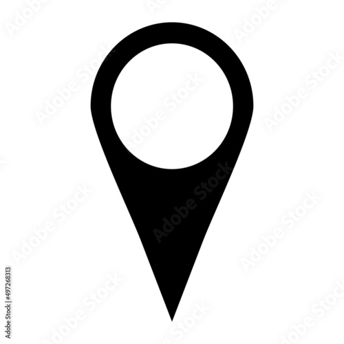 Location icon of simple forms of point of location.Pin icon . Location icon symbol isolated.16 map pins sign location icon with ellipse gray gradient shadow in flat simple style. Black round shapes.