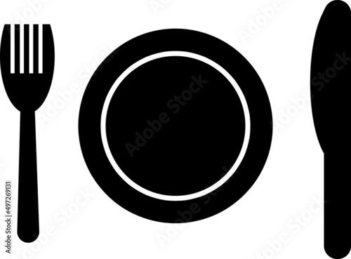 Fork and knife icon, logo isolated on white background.eps