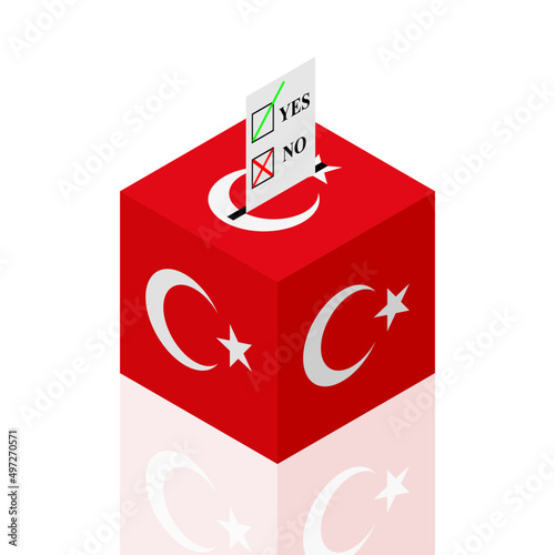 turkey ballot box. vector illustration