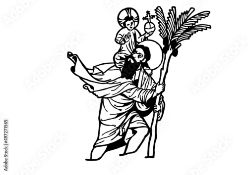 saint christophe portant Jésus photo