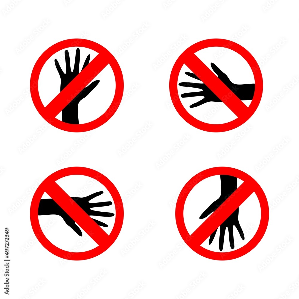 Hand blocking sign stop. Vector illustration. Hand blocking sign stop. Vector illustration.