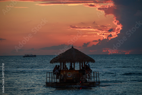 Aerial shot of Keywest island at sunset in Florida, USA photo