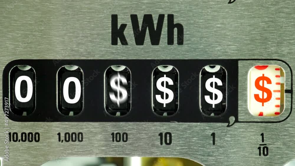 The rising cost of power and energy. An electricity meter numerical ...