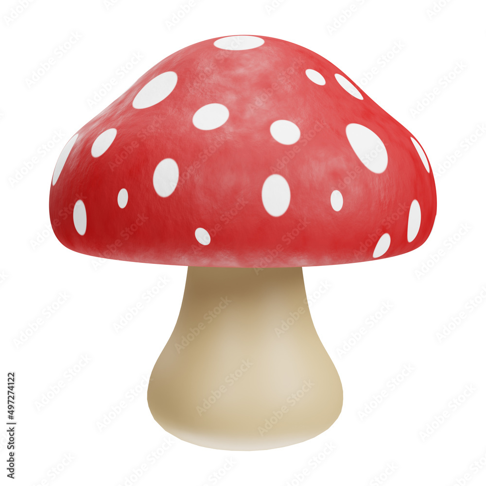 3D Realistic Mushroom Icon 3D Realistic Mushroom Icon