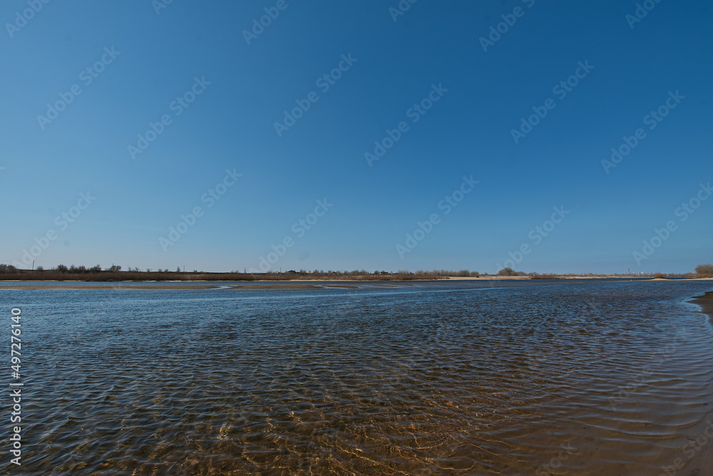Ahtuba river in Volgograd region. 
Russian river landscape, for use as a background