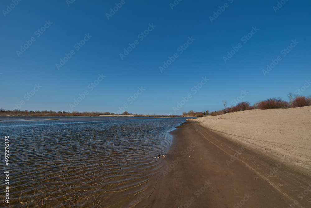 Ahtuba river in Volgograd region. 
Russian river landscape, for use as a background