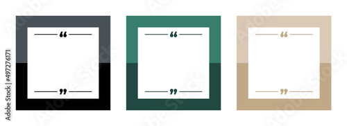 Quote Template Set. Blank Quote Frames with Quotation Marks