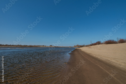 Ahtuba river in Volgograd region. Russian river landscape, for use as a background