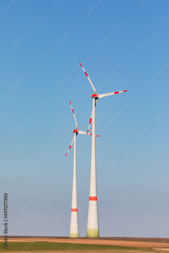 Two wind turbines dominate nature in some regions of Germany