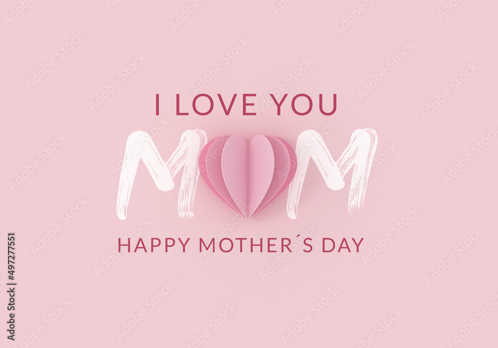 Paper heart on pink background. Mother day concept. Paper heart on pink background. Mother day concept.