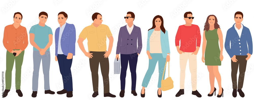 standing people flat design, isolated, vector standing people flat design, isolated, vector
