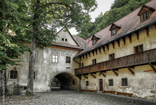 Court in old medieval monastery Cerveny Klastor at Slovakia