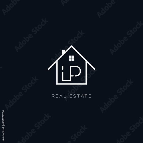 Logo design of LP in vector for construction  home  real estate  building  property.