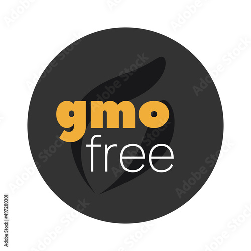 GMO Free vector icon. Isolated circle label, symbol for food, product sticker, eating, design element