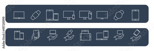 devices icons set . devices pack symbol vector elements for infographic web