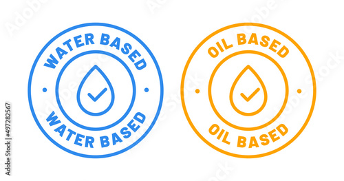 Water based product vector icon set