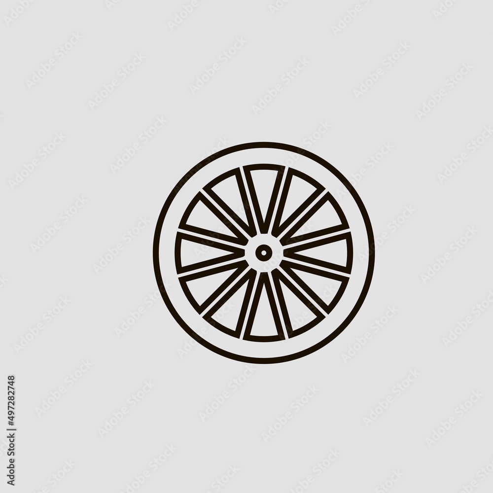 wheel icon. vector simple illustration