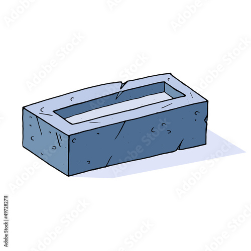Brick icon. Vector gray brick building.